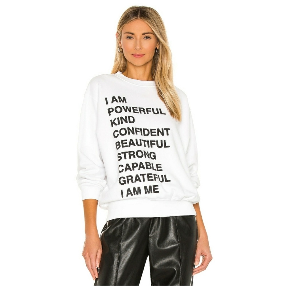 Anine Bing White Crew Neck Sweater